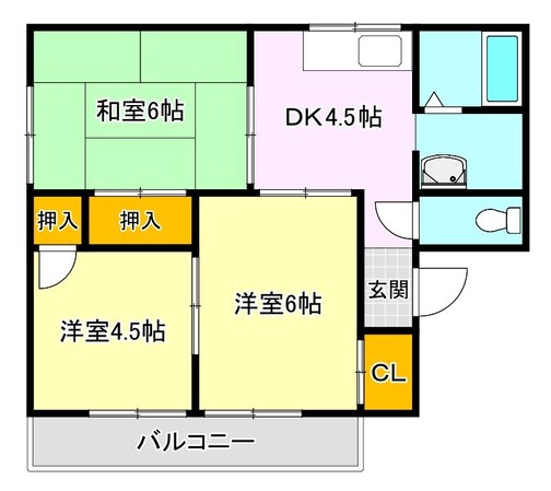 アーバンライフ鳥栖A棟の物件間取画像